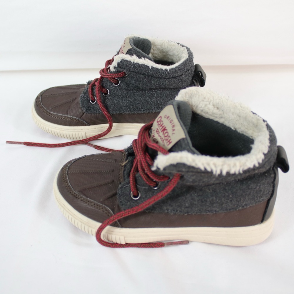 OshKosh‎ B'gosh Brown Faux Fur Boots Mid Top Boots Boys Size 11